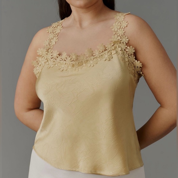 Anthropologie Tops - Anthropologie Floral Tank Top in Gold. Size 1X. Brand new!